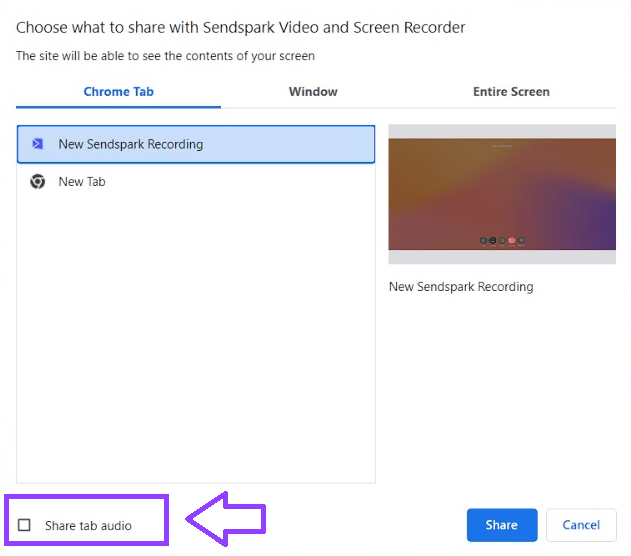 Share tab audio
