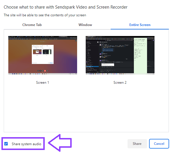 Share system audio