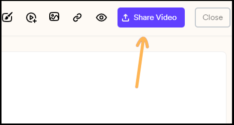 Sendspark video share dialog with sharing options and buttons