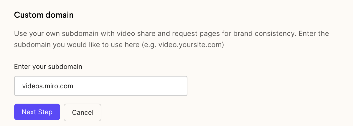 Setup Video Subdomain