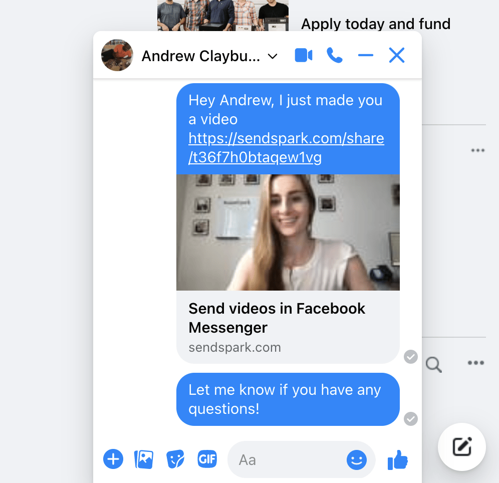 Send Video in Facebook Messenger