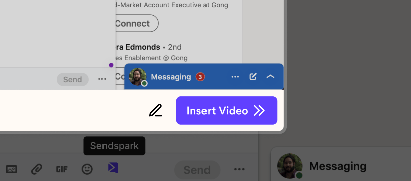Insert Video button in the video preview modal confirmation screen