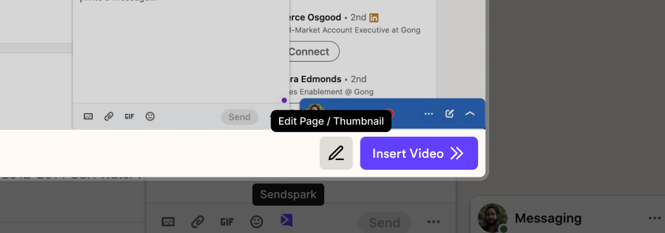 Edit Page Thumbnail button in Sendspark video preview interface