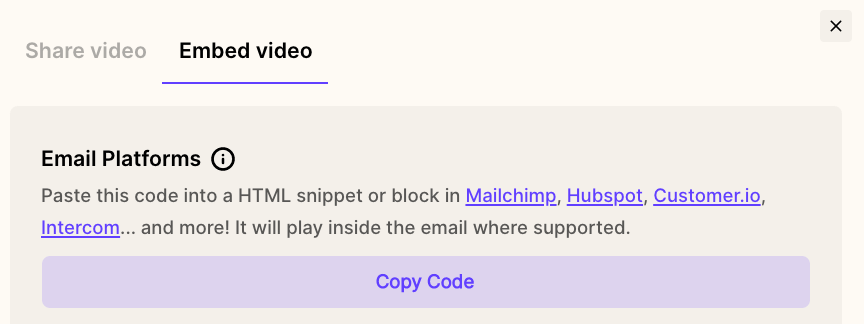 Copy Video Embed Code