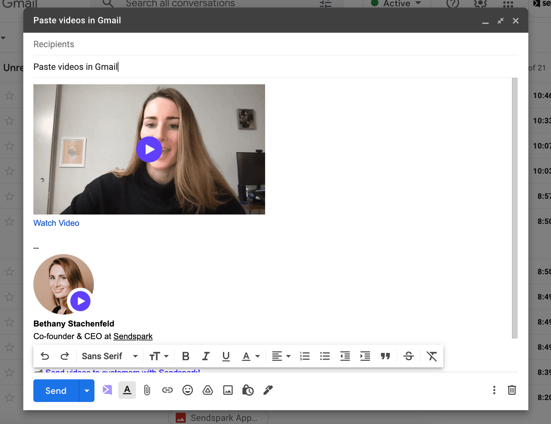 Paste Videos in Gmail
