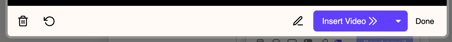 Sendspark video preview modal with Insert Video button to add to Intercom