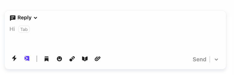 Intercom compose window with purple Sendspark icon next to native options