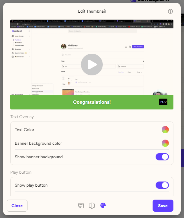 Thumbnail modal