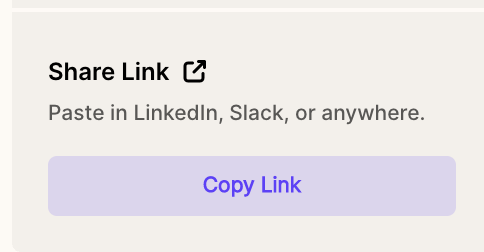 Sendspark copy video link interface with clipboard button highlighted