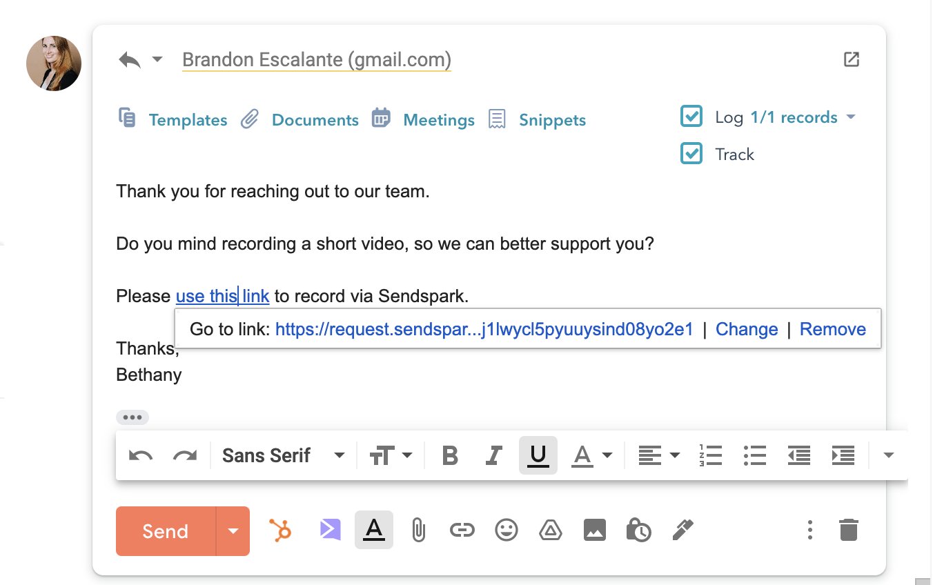 Request Videos in emails