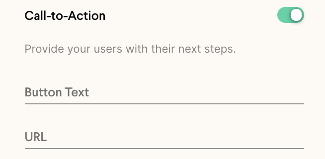 Customize: Call to Action