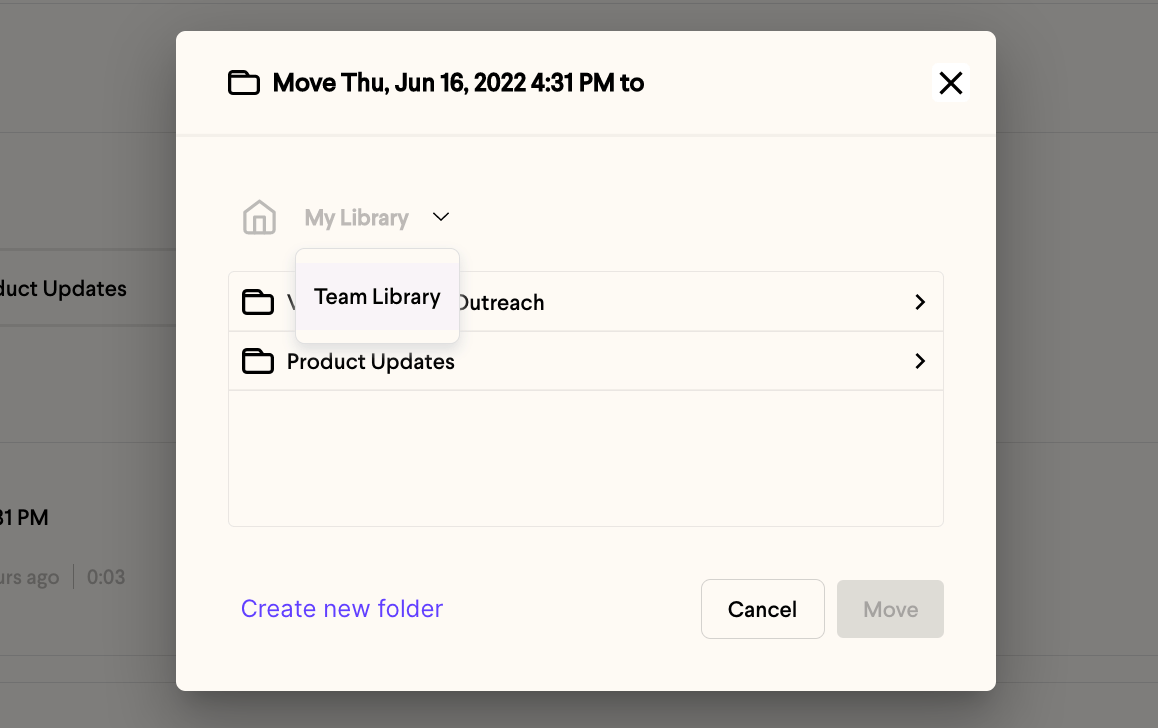 Select Destination Library