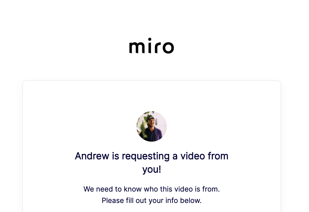 Sendspark Video Request Page