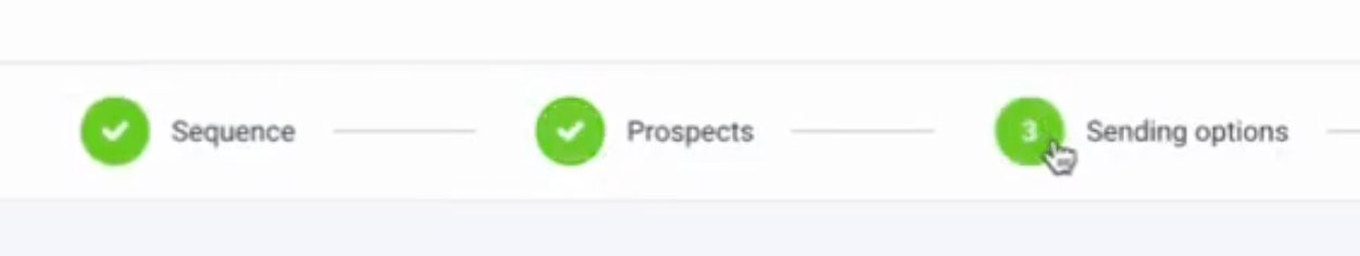 Campaign workflow panel highlighting Sending Options step