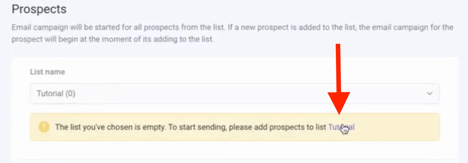 Sendspark prospects list creation form and interface