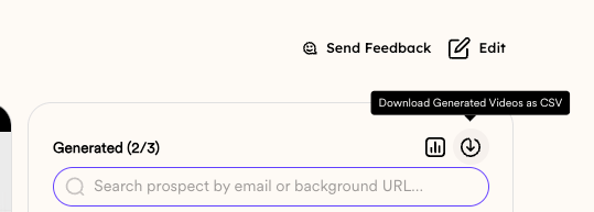 Sendspark exported CSV file with Video Links column added
