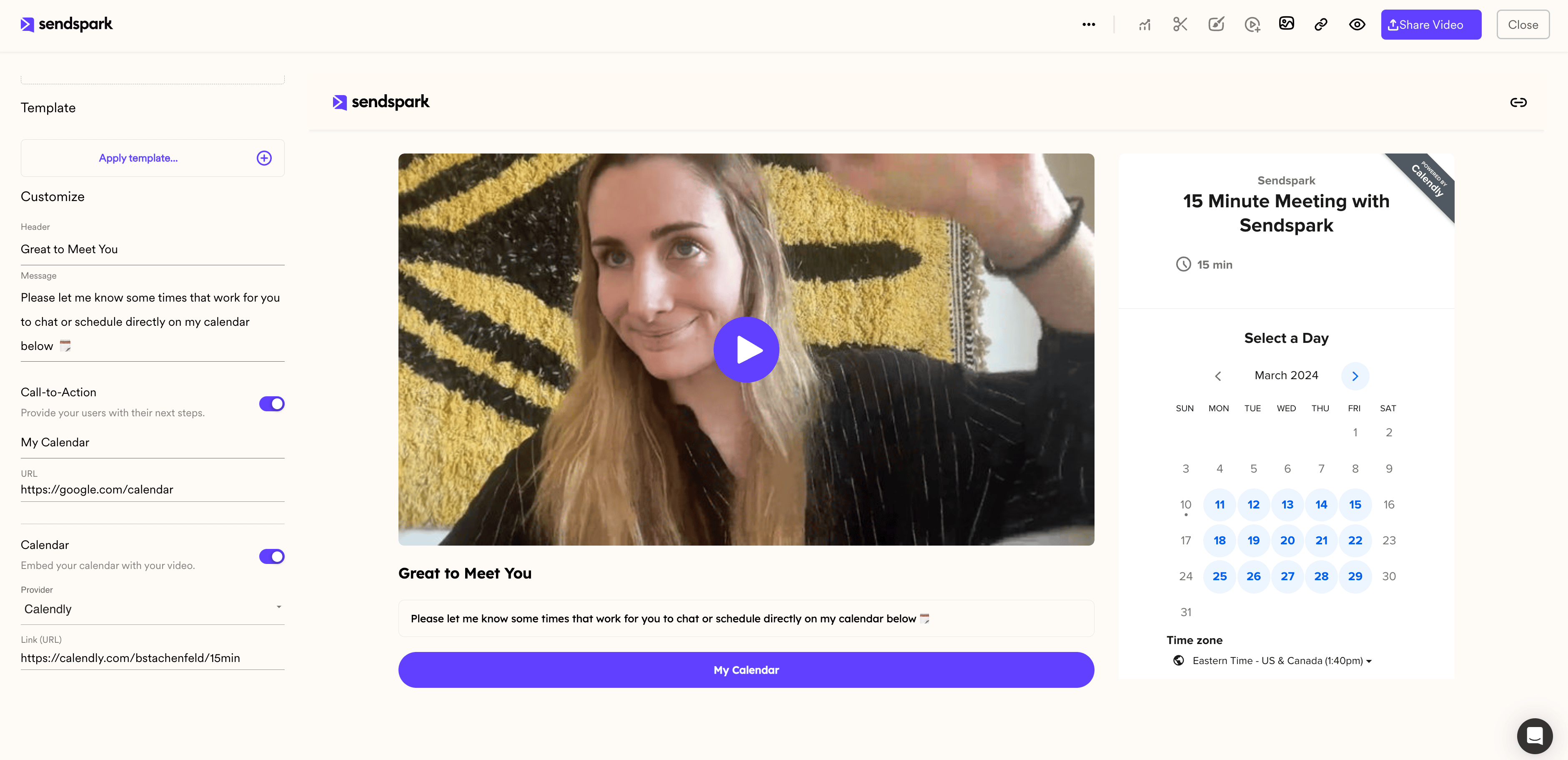 Preview Video with Calendly Embedded