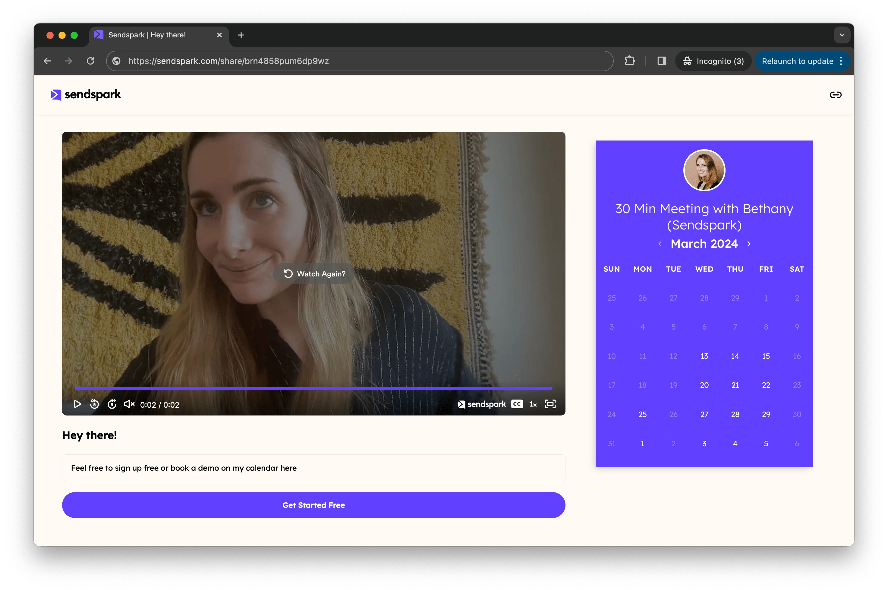 Embedded HubSpot Meeting Link with Video