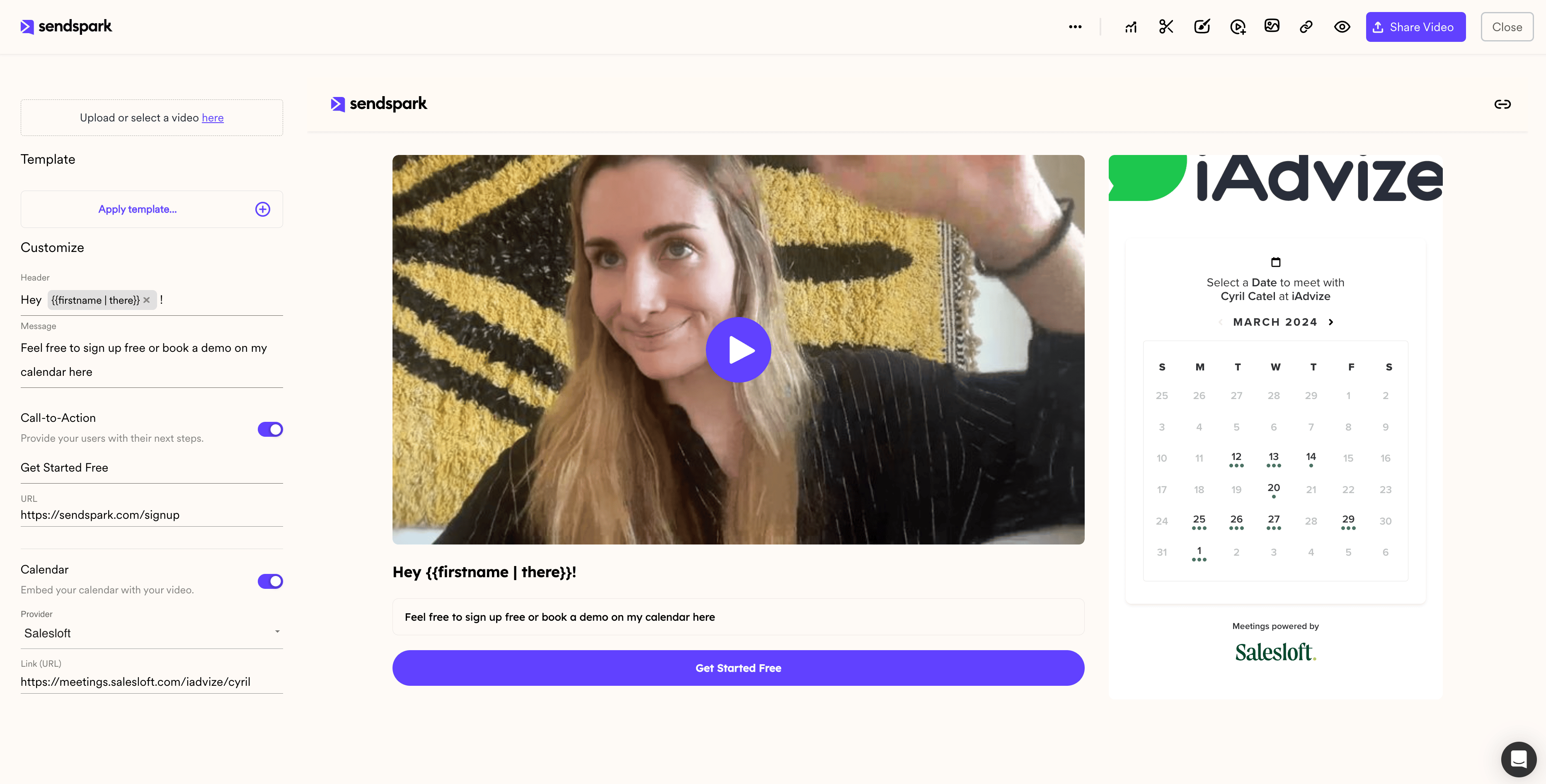 Preview Salesloft Embedded Calendar with Video