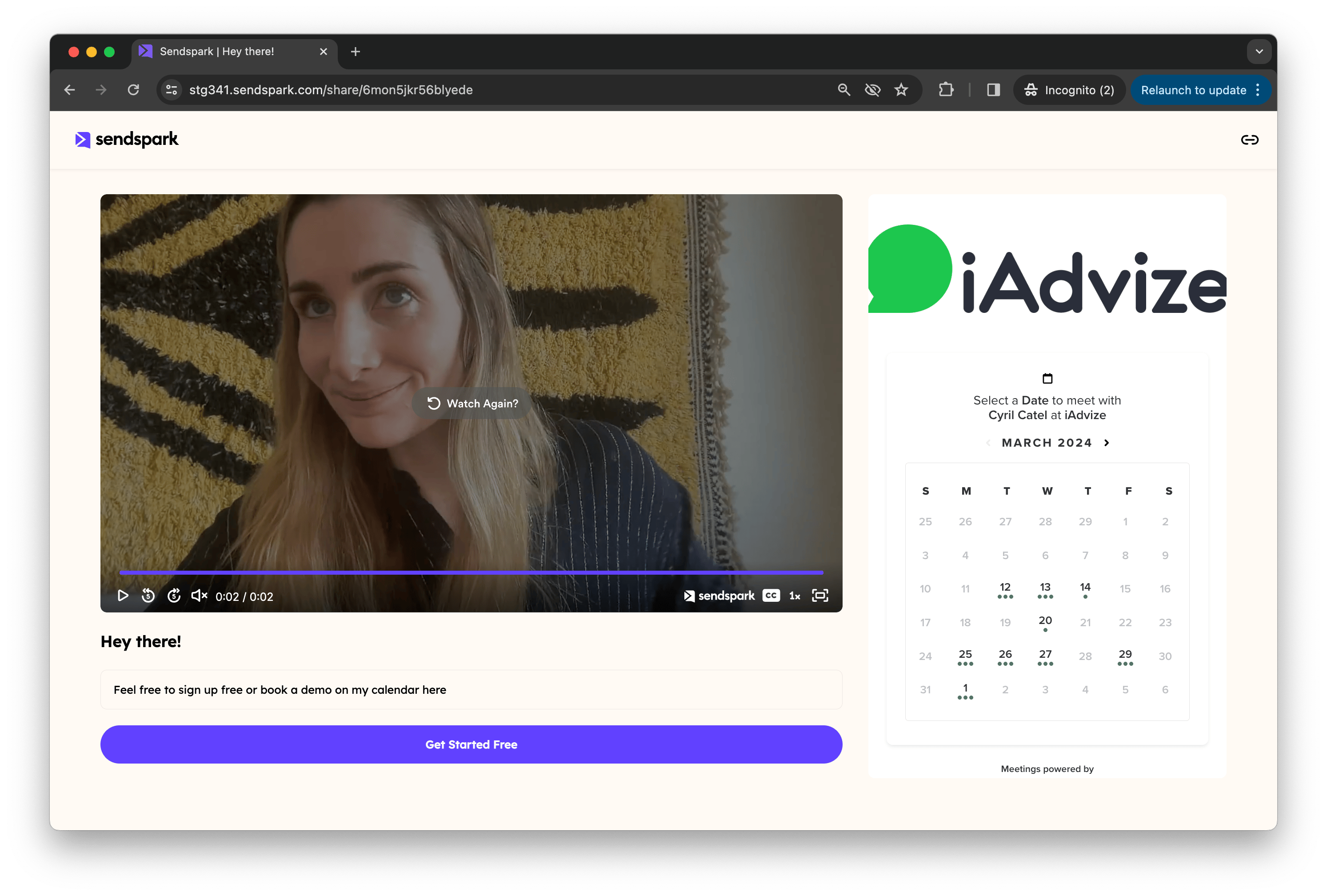 Embedded Salesloft Calendar Next to Video