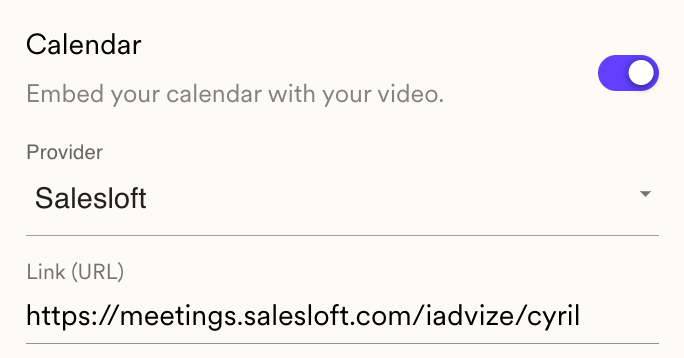 Embed Salesloft Calendar with Video