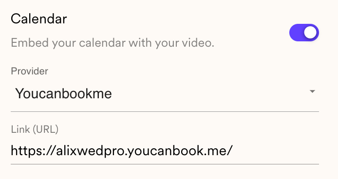 Embed Youcanbookme Calendar with Sendspark video
