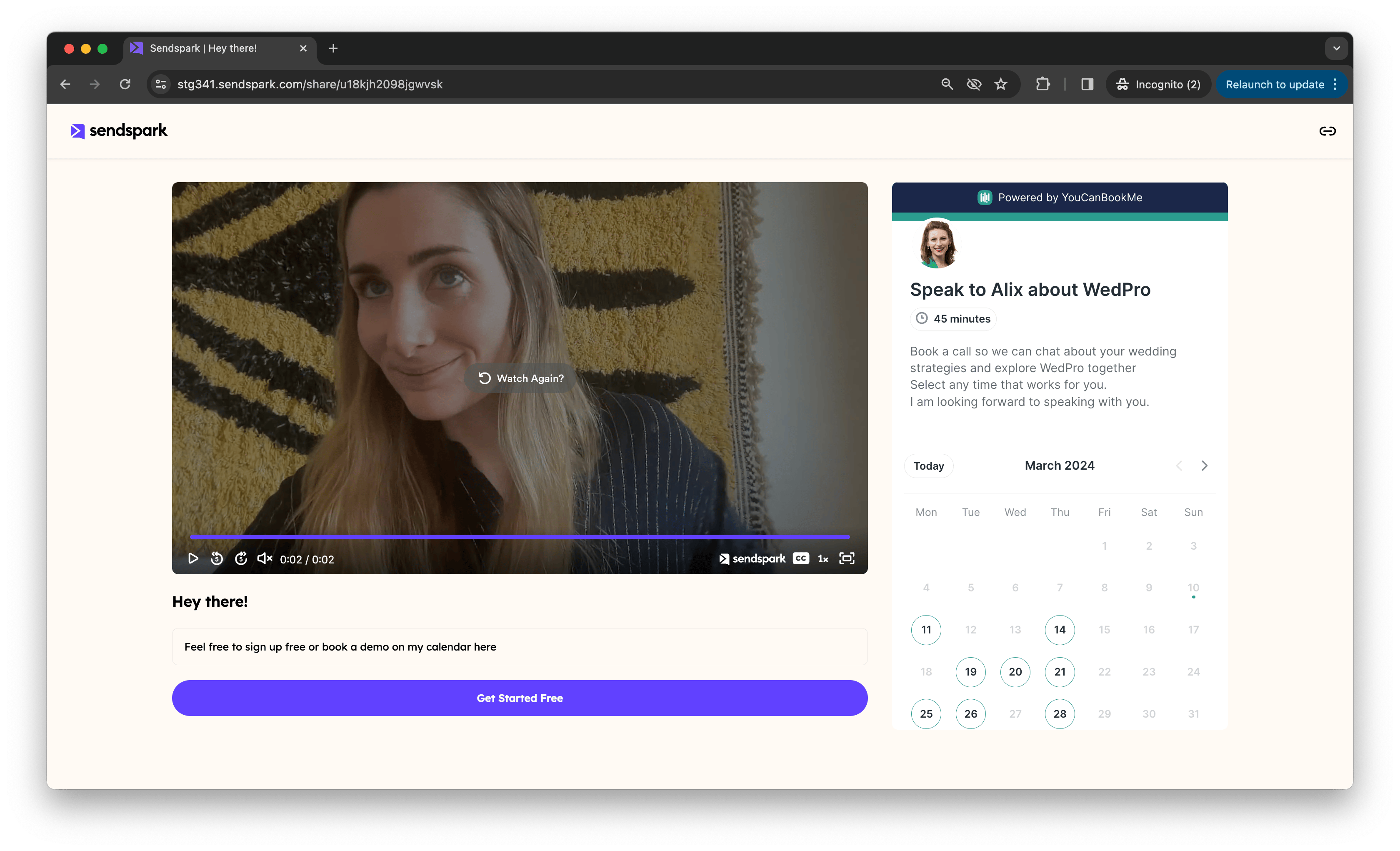 Embed Youcanbookme Calendars with Videos