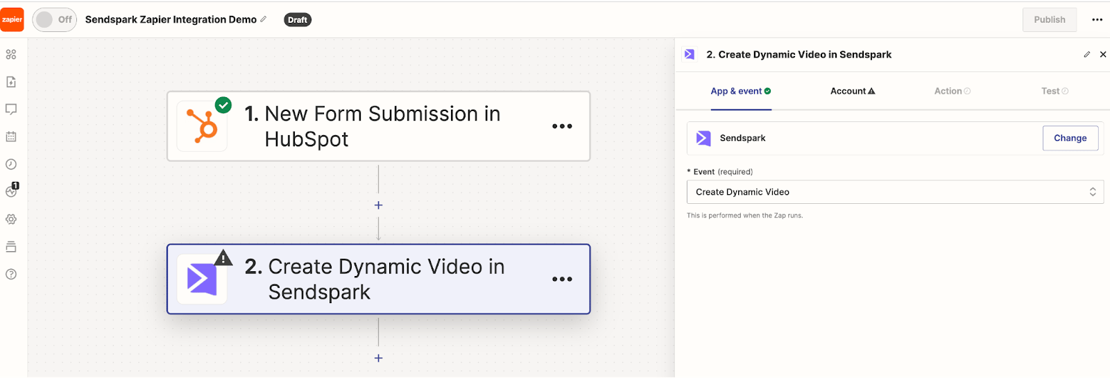 Create Sendspark Video via Zapier