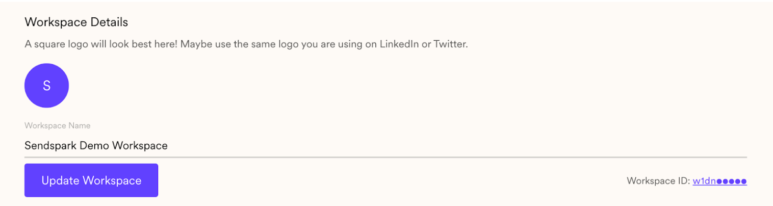Find your Sendspark workspace ID