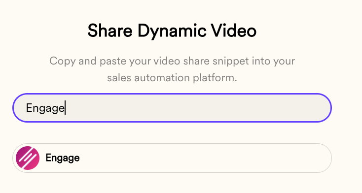 Share Campaign dialog with Engage option selected for ZoomInfo integration