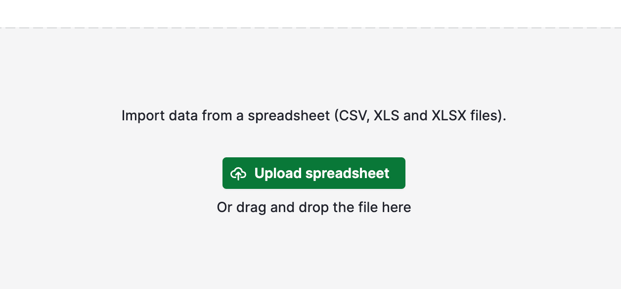 Upload Spreadsheet