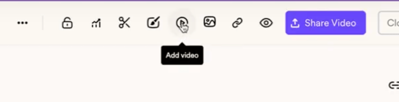 Sendspark video editor showing Add Video option to combine second video