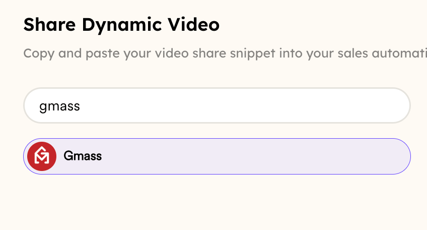 Share Campaign dropdown menu with Gmass option selected and highlighted