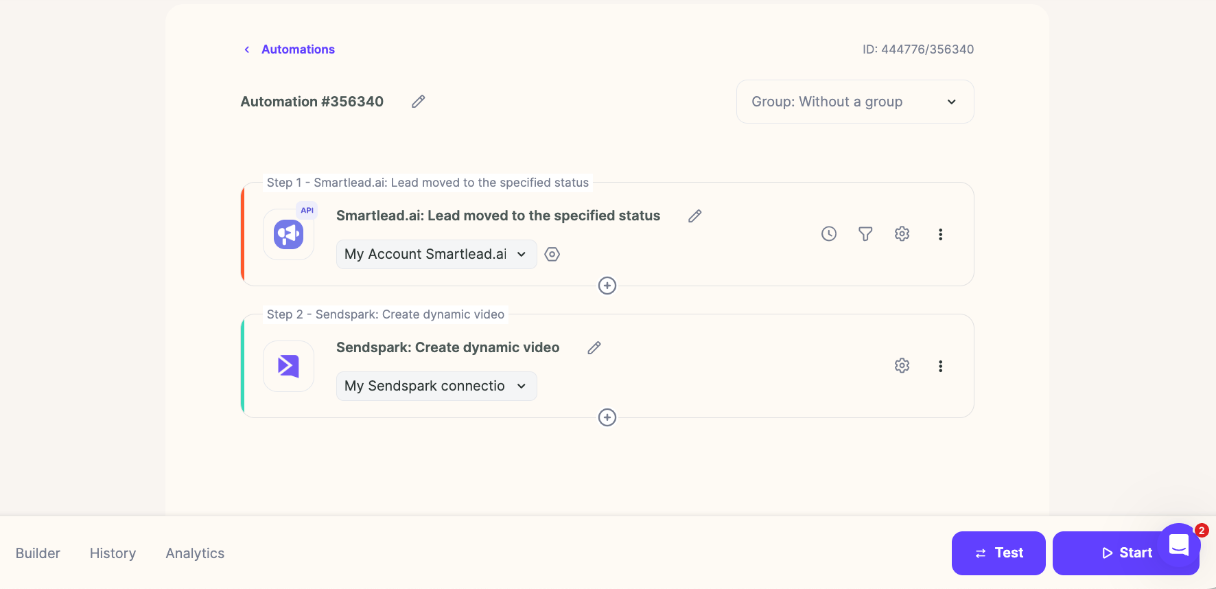 Complete Agentic Workflow automation showing trigger, video creation, and email steps