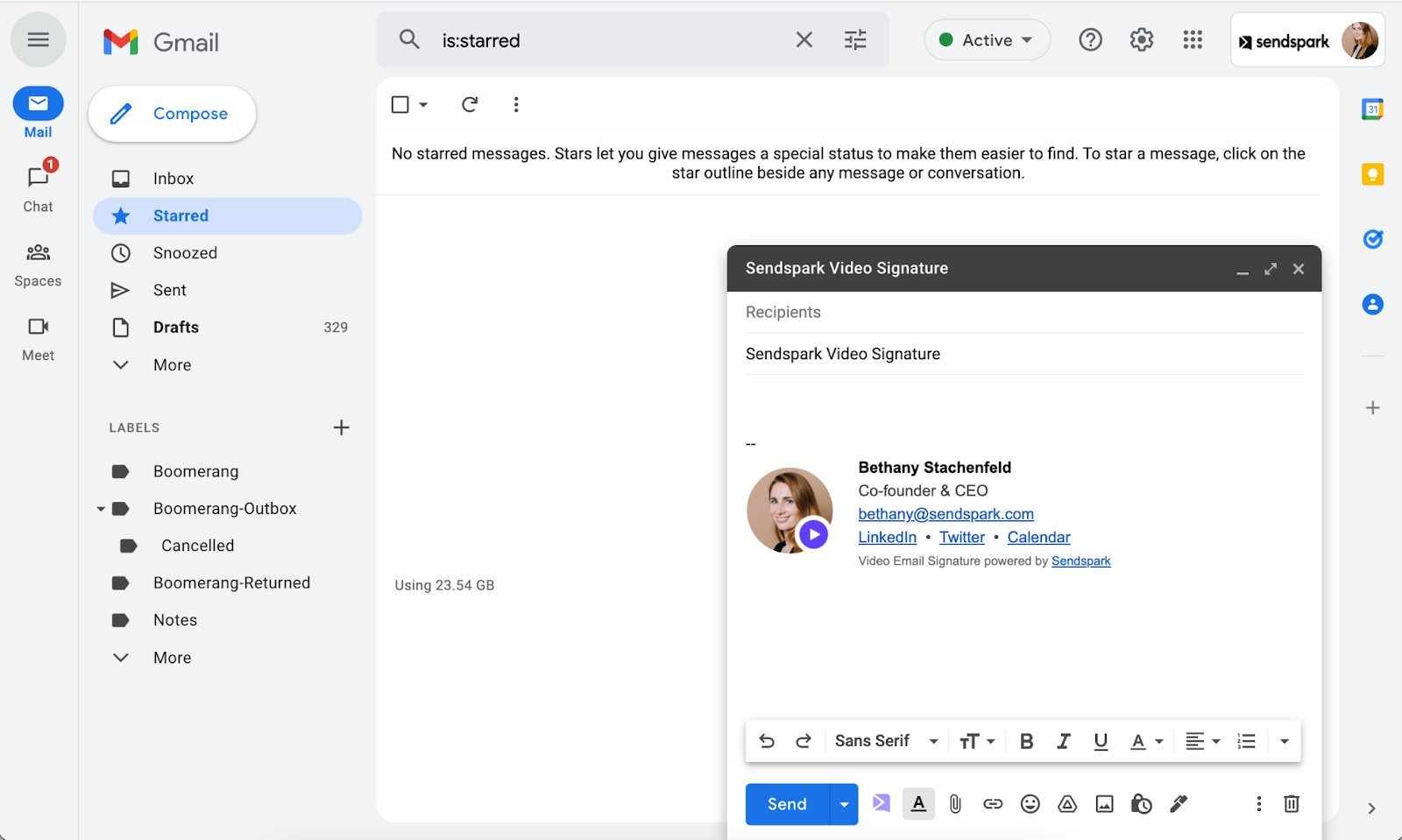 Video Email Signature Example