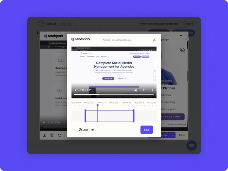 Trim modal
