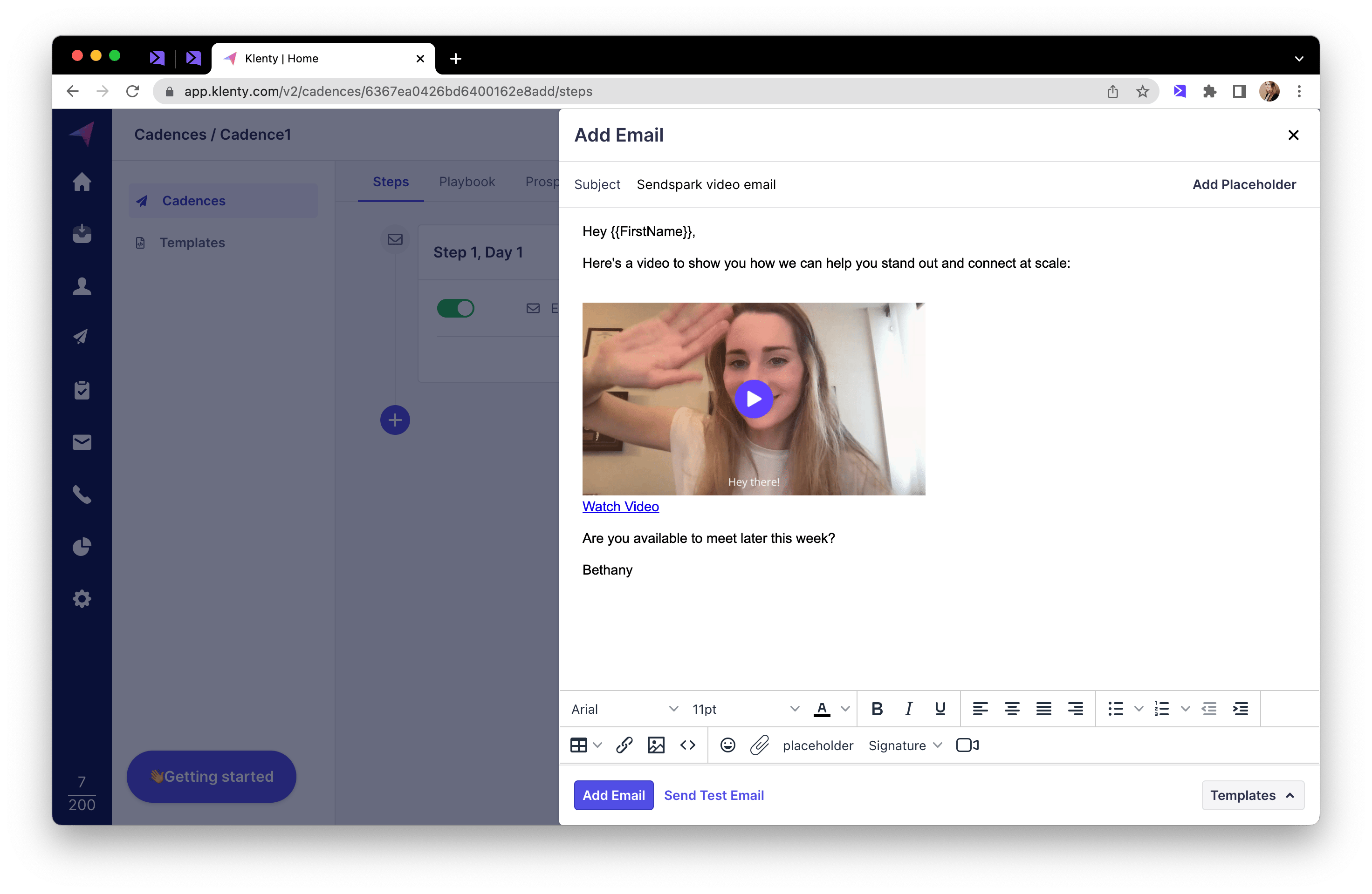 Paste video in Klenty