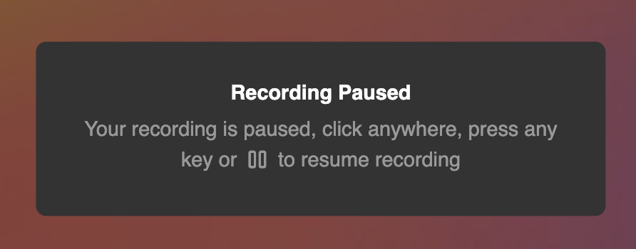 Recording is Paused