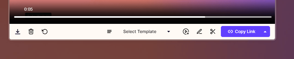 Sendspark modal with Copy Link button highlighted at bottom