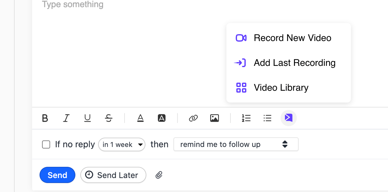 Sendspark Chrome Extension popup showing Record New Video button option