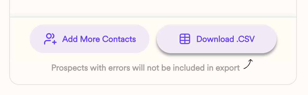 Download CSV button highlighted in Sendspark campaign settings panel