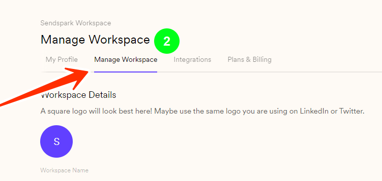 Manage Workspace tab