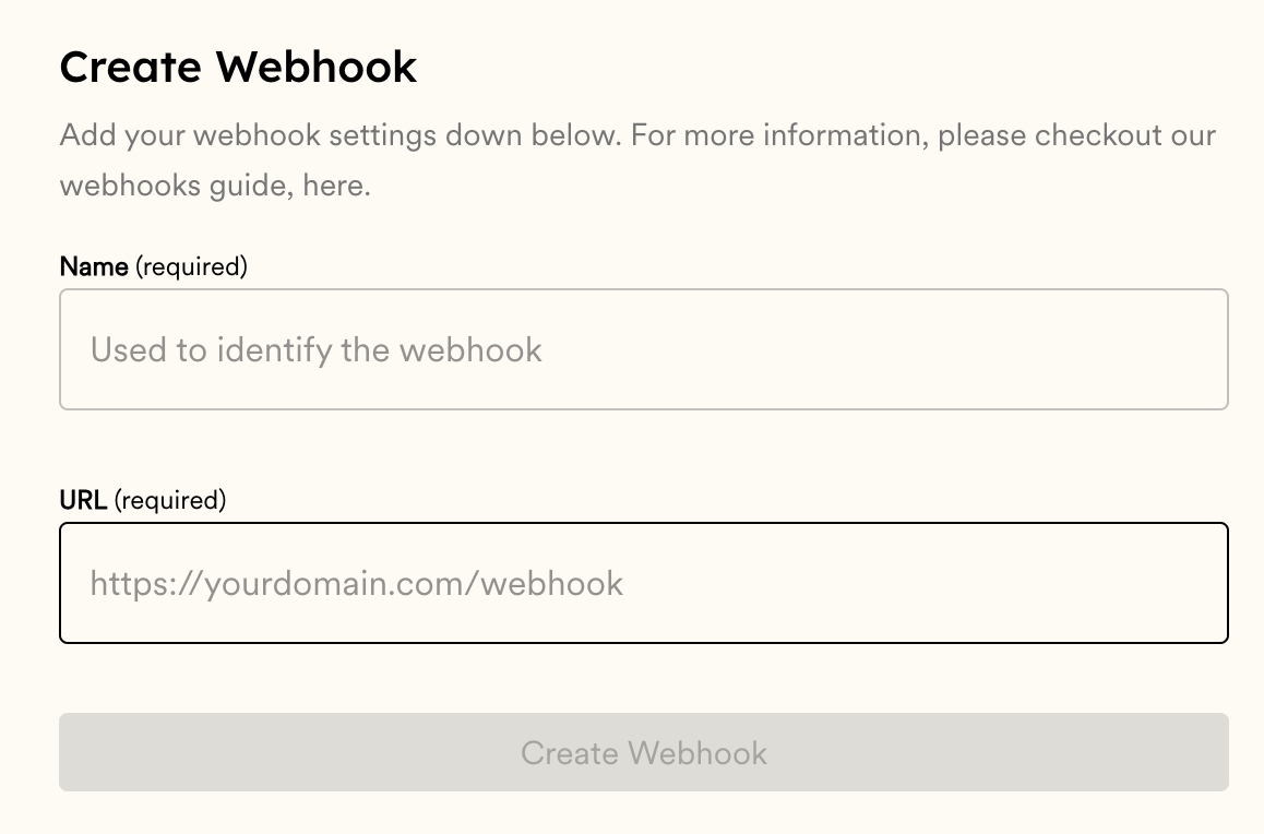 Create a webhook