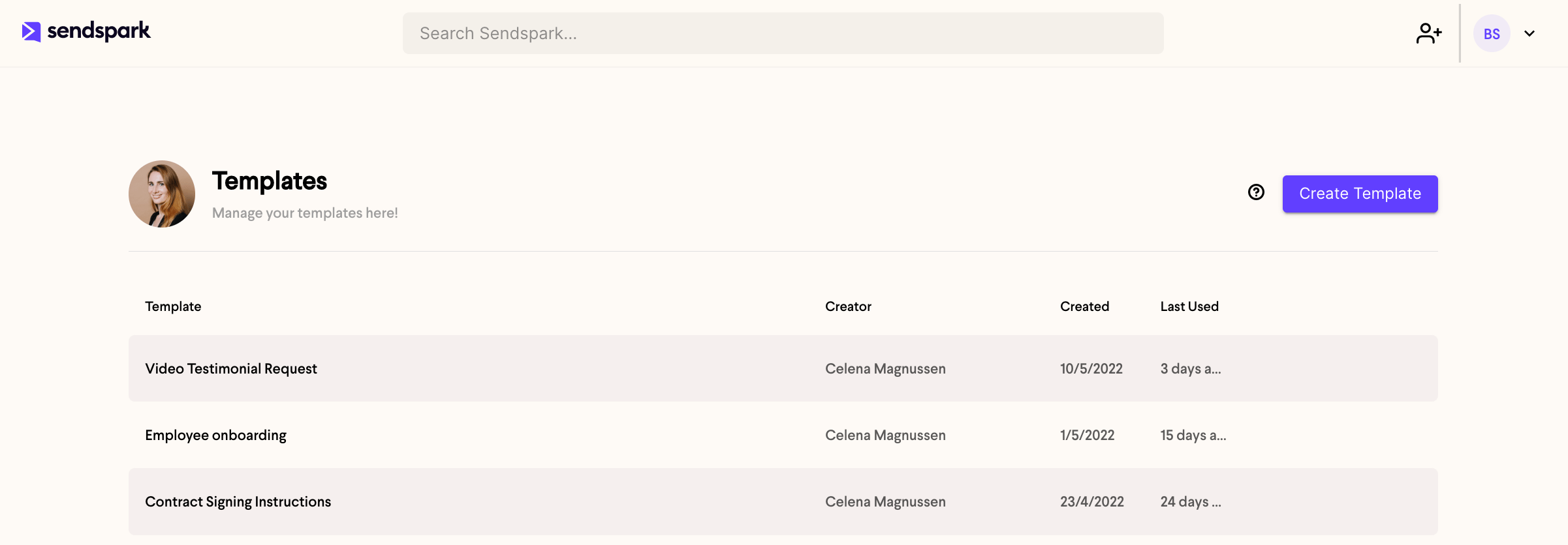 Sendspark Templates Library