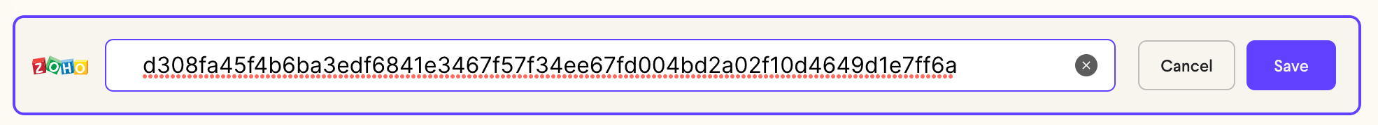 Form field for entering SalesIQ widget code in Sendspark