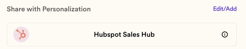 Hubspot Share option