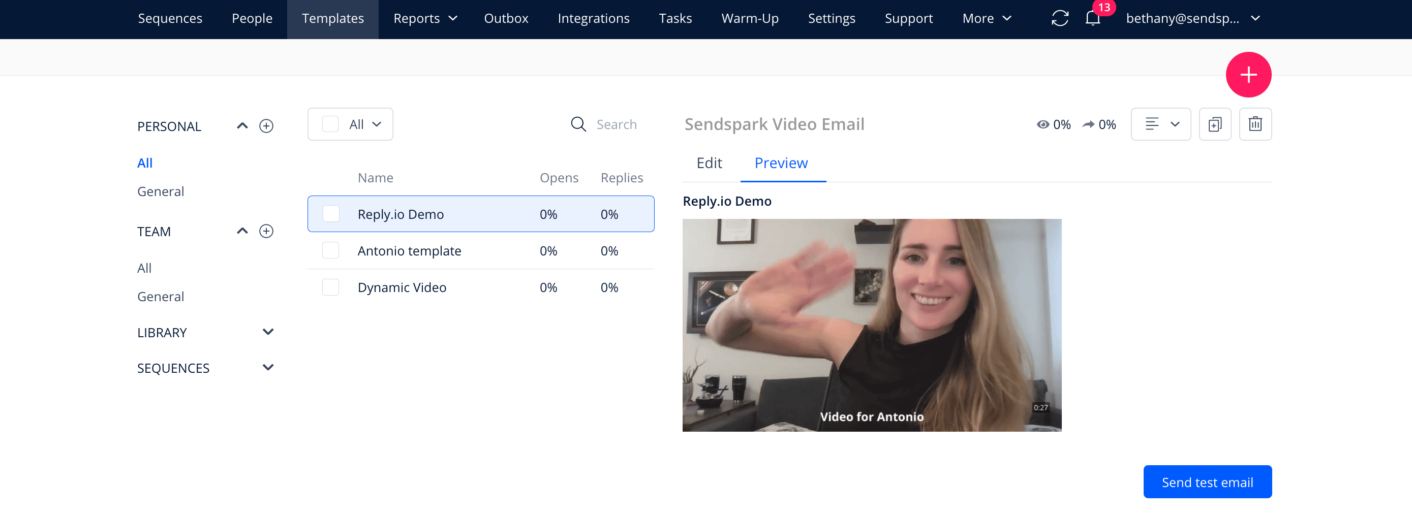 Preview video email in Reply