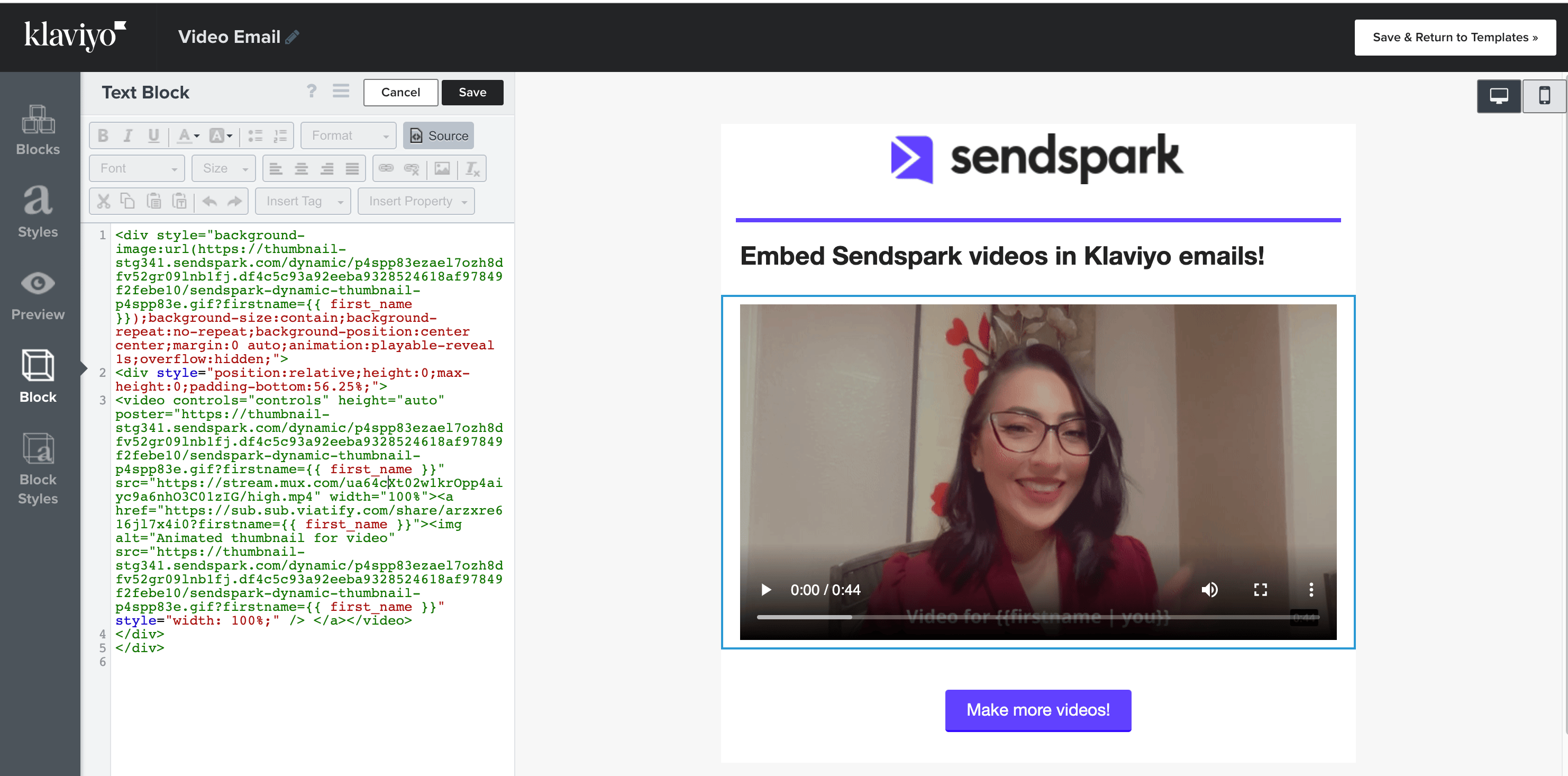 Preview video in email