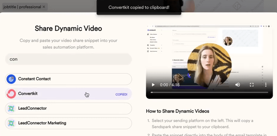 Share Dynamic video modal