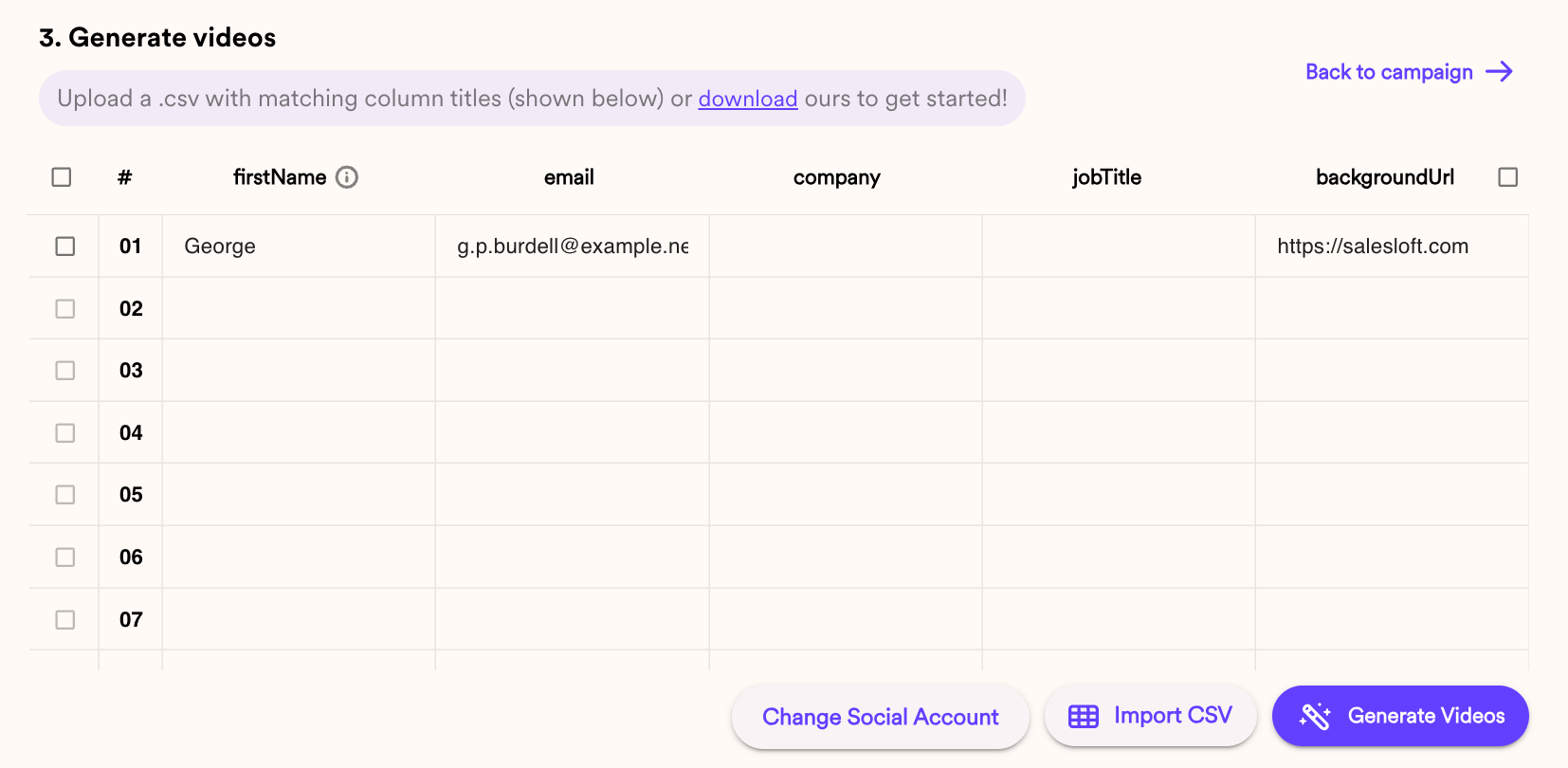 Import Contacts for AI Video